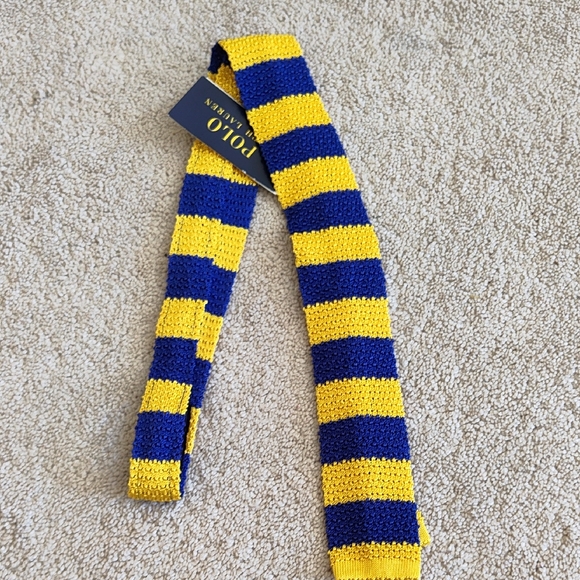 Polo Ralph Lauren Other - Polo Ralph Lauren Yellow and Blue Striped Knit Tie